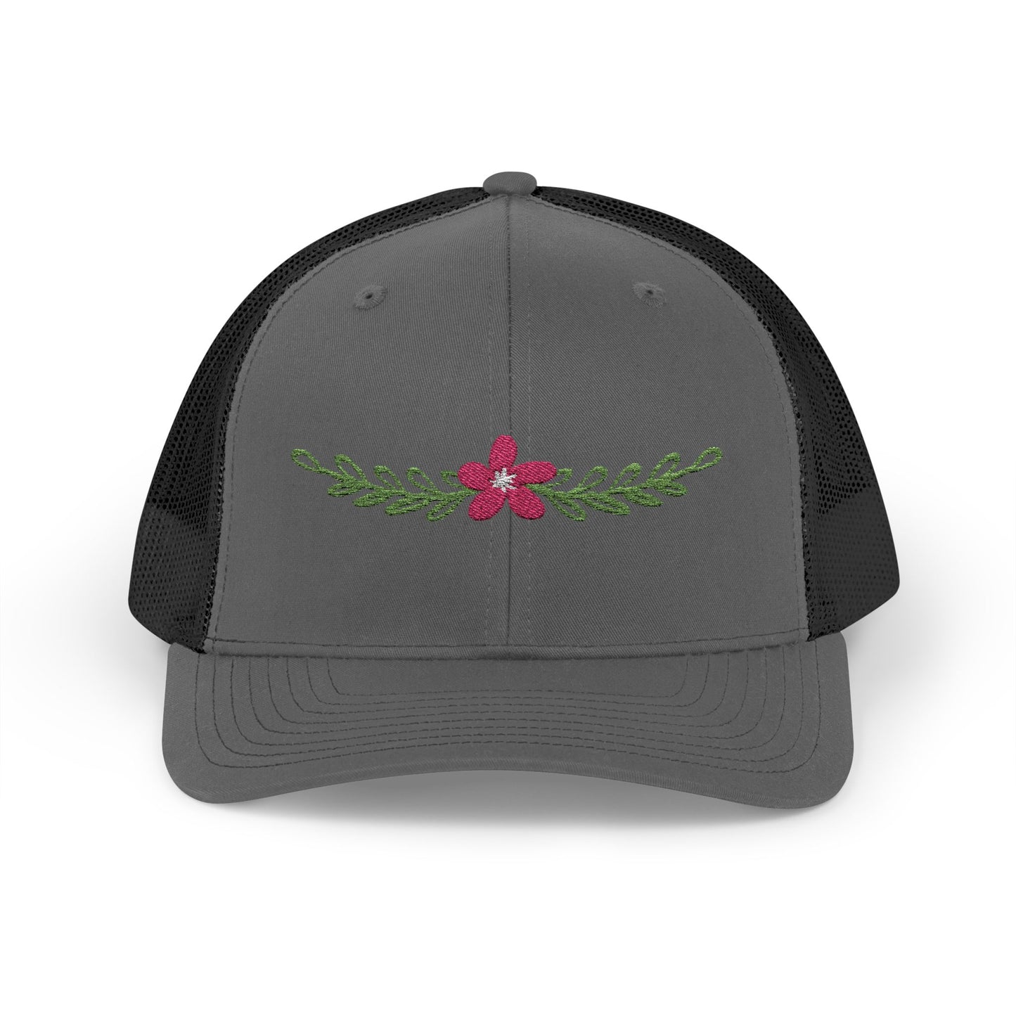 Embroidered Floral Trucker Cap